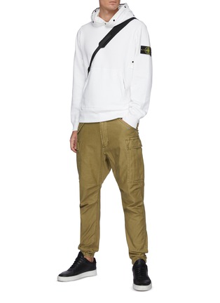 Figure View - Click To Enlarge - STONE ISLAND - Brushed Cotton Fleece Hoodie