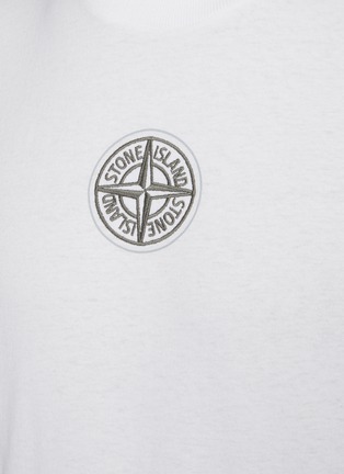  - STONE ISLAND - Logo Appliqued Cotton Long Sleeved Crewneck T-Shirt