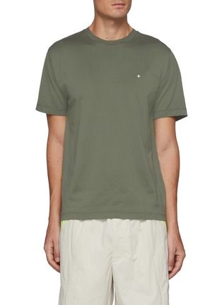 Main View - Click To Enlarge - STONE ISLAND - Gauzed 60/2 Cotton Jersey Short Sleeve Crew Neck Tee