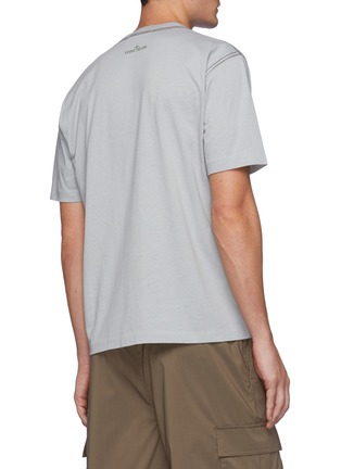 Back View - Click To Enlarge - STONE ISLAND - Logo Appliqued Cotton Crewneck T-Shirt