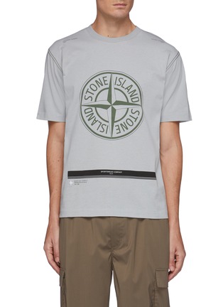 Main View - Click To Enlarge - STONE ISLAND - Logo Appliqued Cotton Crewneck T-Shirt