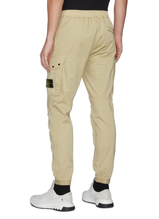 Back View - Click To Enlarge - STONE ISLAND - Logo Tag Flap Pocket Cotton Wool Blend Pants
