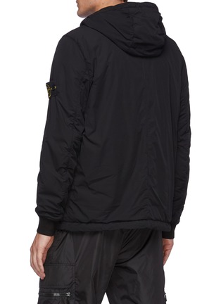 Back View - Click To Enlarge - STONE ISLAND - Water Repellent Padded Hooded Zip Up Jacket