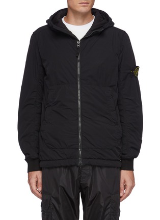 Main View - Click To Enlarge - STONE ISLAND - Water Repellent Padded Hooded Zip Up Jacket