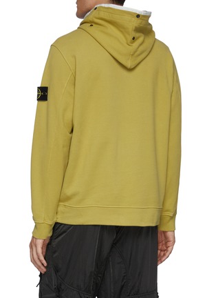 Back View - Click To Enlarge - STONE ISLAND - Brushed Cotton Fleece Hoodie