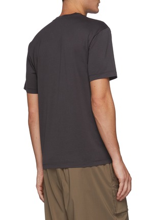 Back View - Click To Enlarge - STONE ISLAND - Gauzed 60/2 Cotton Jersey Short Sleeve Crew Neck Tee