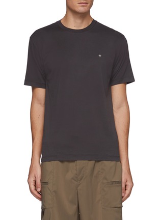 Main View - Click To Enlarge - STONE ISLAND - Gauzed 60/2 Cotton Jersey Short Sleeve Crew Neck Tee