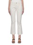 Main View - Click To Enlarge - FRAME -  ''Le Crop' Frayed Hem Pleated Boot Cut Denim Jeans
