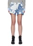 Main View - Click To Enlarge - FRAME - Le Ultra' Paint Splatter Pattern Duo-tone Denim Shorts