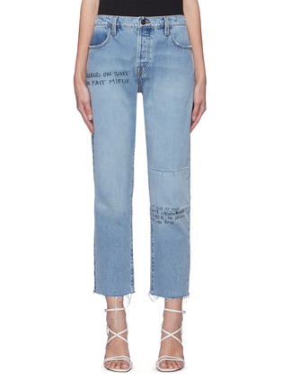 Main View - Click To Enlarge - FRAME -  ''Le Slouch' Scribble Print Boyfriend Jeans