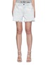 Main View - Click To Enlarge - FRAME -  ''Le Slouch' Splash Bleach pattern raw hem shorts