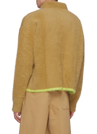 Back View - Click To Enlarge - JACQUEMUS - Neve' Textured Knit Long Sleeved Polo Shirt