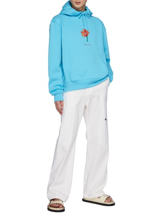 Figure View - Click To Enlarge - JACQUEMUS - Pistoun' Floral Embroidery Cotton Drawstring Hoodie