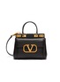 Main View - Click To Enlarge - VALENTINO GARAVANI - Valentino Garavani Brass Stud Logo Calf Leather Double Handle Mini Bag