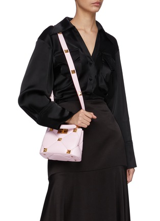 Front View - Click To Enlarge - VALENTINO GARAVANI - Valentino Garavani Macrostuds Nappa Leather Top Handle Mini Bag