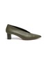 Main View - Click To Enlarge - GRAY MATTERS - Ivy' V Throat Block Heel Leather Pumps
