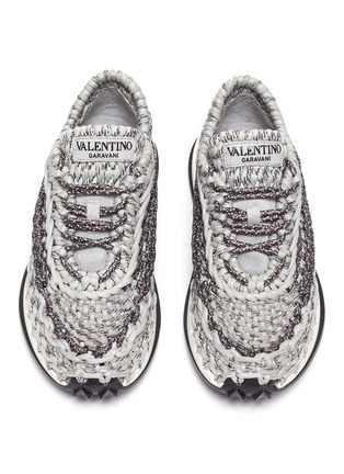 Detail View - Click To Enlarge - VALENTINO GARAVANI - Macramé' Knitted Sneakers