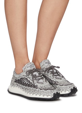 Figure View - Click To Enlarge - VALENTINO GARAVANI - Macramé' Knitted Sneakers