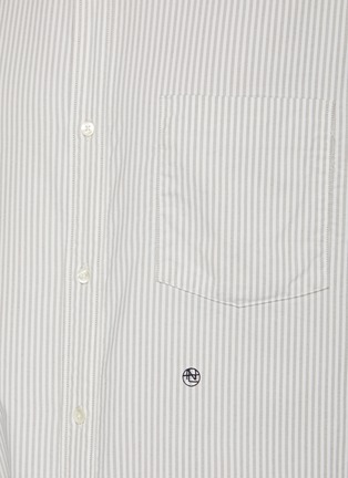  - NANAMICA - Insignia Appliqued Striped Cotton Blend Wind Shirt