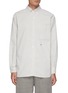 Main View - Click To Enlarge - NANAMICA - Insignia Appliqued Striped Cotton Blend Wind Shirt