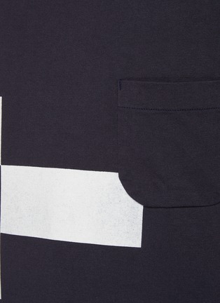  - NANAMICA - Block Graphic Print Long Sleeved Cotton Blend Pocket T-Shirt