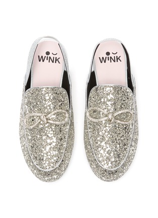 Figure View - Click To Enlarge - WINK - Yogurt Glam Kids Slingback Glittered Mules