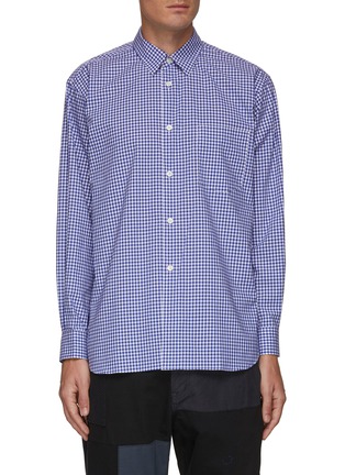 Main View - Click To Enlarge - COMME DES GARÇONS SHIRT - LONG SLEEVES FOREVER SHAPE ONE WIDE CLASSIC GINGHAM SHIRT