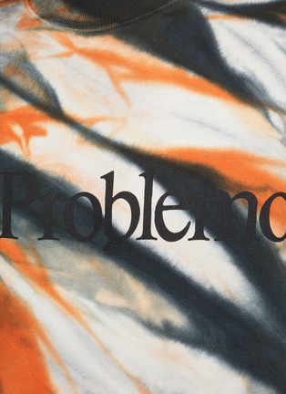  - ARIES - No Problemo' Text Tiger Tie Dye Print Cotton Sweatshirt