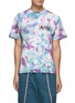 Main View - Click To Enlarge - ARIES - Branded Temple Graphic Tie Dye Print Cotton Crewneck T-Shirt