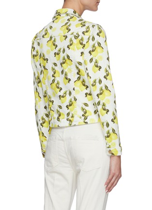 Back View - Click To Enlarge - L'AGENCE - 'Celine' Lemon Print Denim Jacket