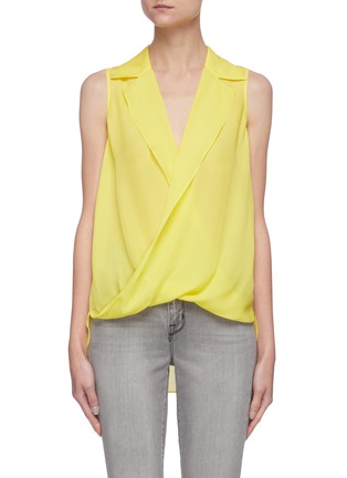 Main View - Click To Enlarge - L'AGENCE - 'Freja' drape lapel sleeveless top