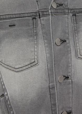  - L'AGENCE - 'Janelle' Raw Hem Three Quarter Sleeve Wash Denim Jacket