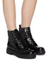 Figure View - Click To Enlarge - GIANVITO ROSSI - 'Martis' croc-embossed leather combat boots