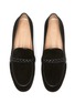 Detail View - Click To Enlarge - GIANVITO ROSSI - Leather braid detail suede loafers