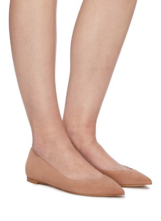 Figure View - Click To Enlarge - GIANVITO ROSSI - Suede ballerina flats