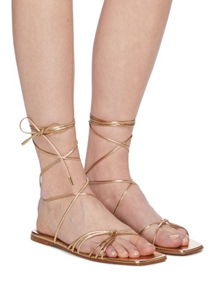 Figure View - Click To Enlarge - GIANVITO ROSSI - Strappy flat nappa leather sandals