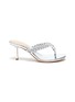 GIANVITO ROSSI - Strass embellished braided strap heeled thong sandals