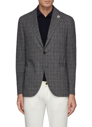 Main View - Click To Enlarge - LARDINI - Notched Lapel Cotton Blend Single Breasted Blazer
