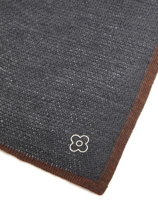 Detail View - Click To Enlarge - LARDINI - Grey Trimmed Wool Pocket Square