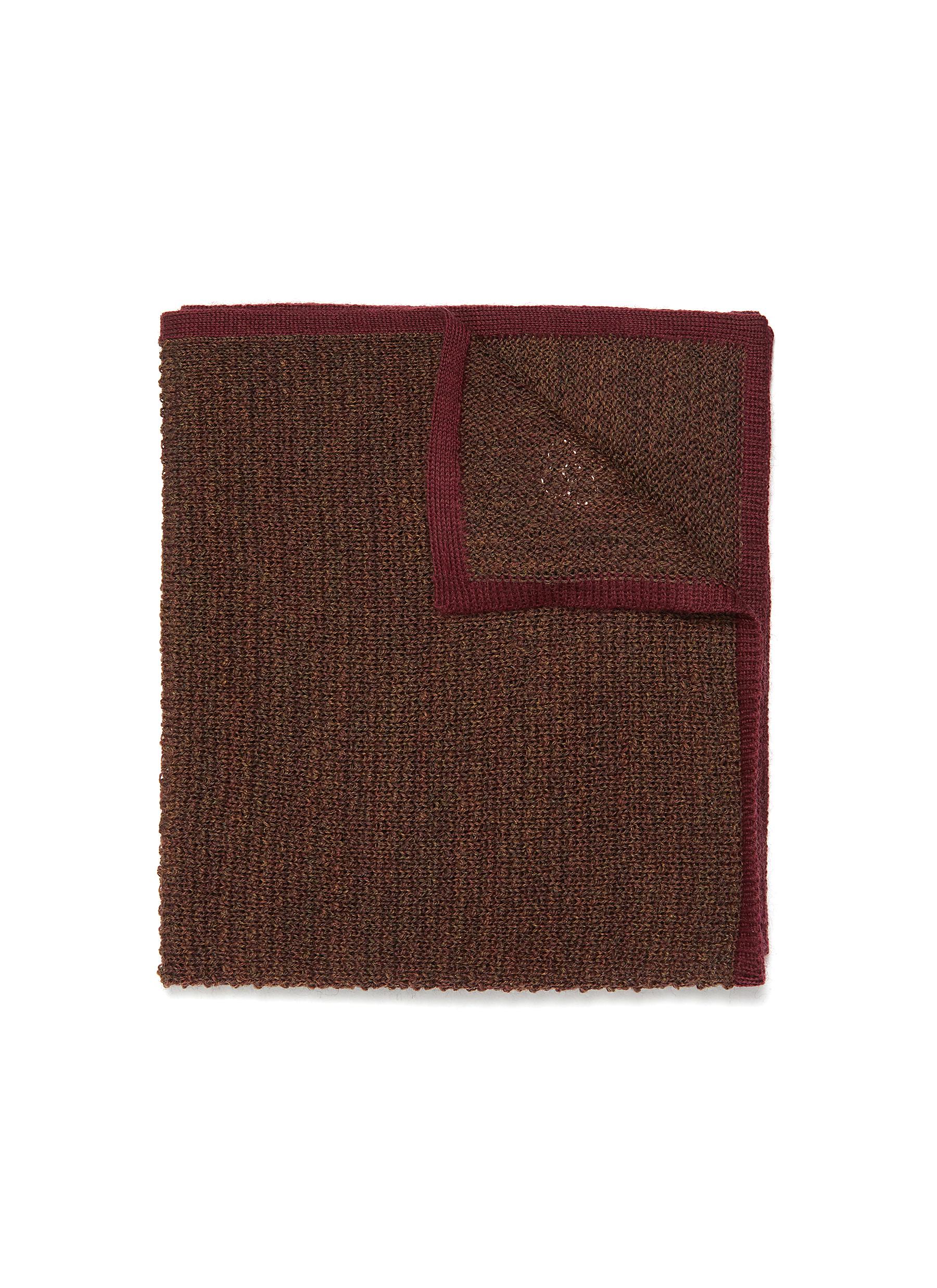 Red Trimmed Wool Pocket Square