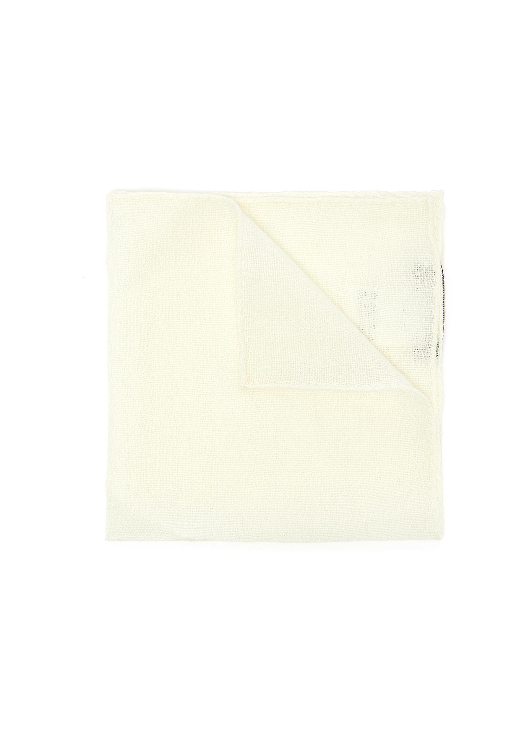 Off-White Wool Pocket Square