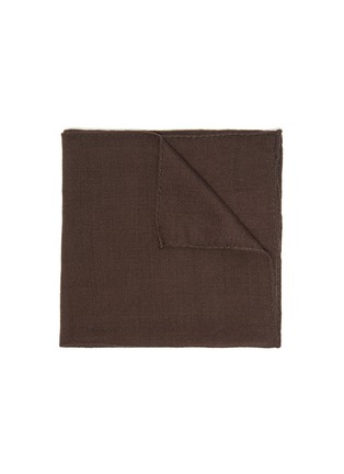 Main View - Click To Enlarge - LARDINI - Brown Wool Pocket Square