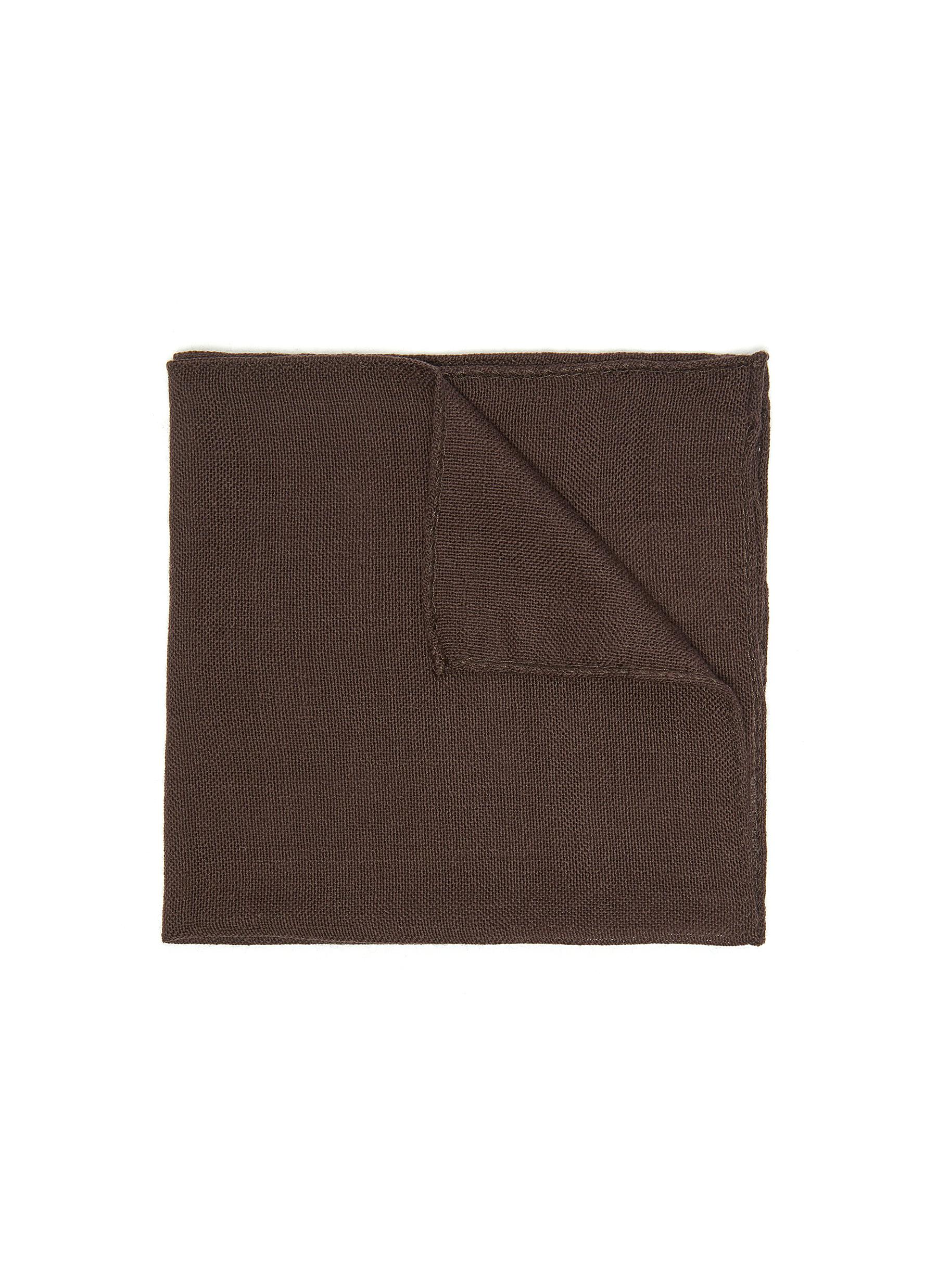 Brown Wool Pocket Square