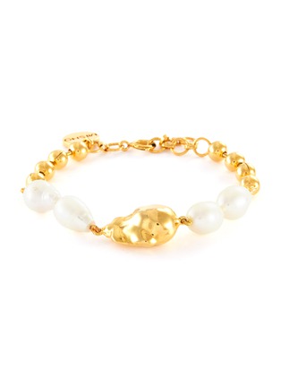 Main View - Click To Enlarge - MISHO - Baroque Pearl 22k Gold-plated Bronze Chain Bracelet