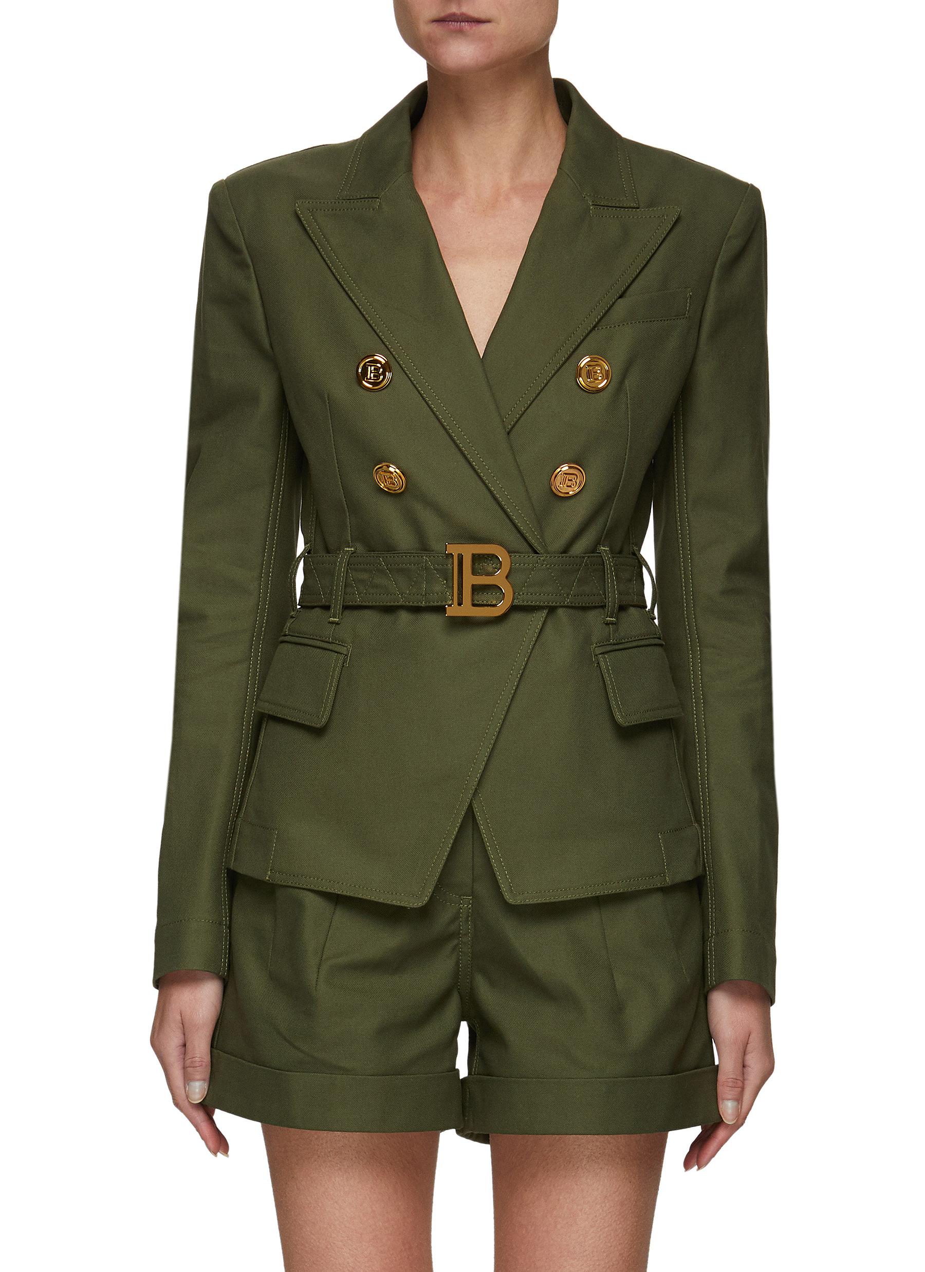 balmain belted blazer