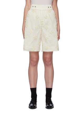 Main View - Click To Enlarge - MARCHEN - Sheer layered flower embellished shorts