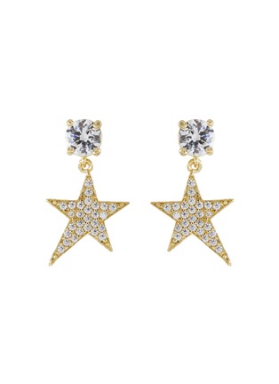 Main View - Click To Enlarge - CZ BY KENNETH JAY LANE - Cubic Zirconia Star Motif Drop Earrings
