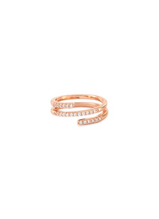 Main View - Click To Enlarge - CZ BY KENNETH JAY LANE - Cubic Zirconia Rose Gold Spiral Ring