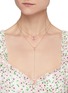 Figure View - Click To Enlarge - CZ BY KENNETH JAY LANE - Pear Cut Pink Cubic Zirconia Double Layer Y Necklace