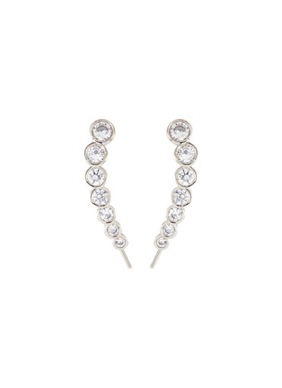 Main View - Click To Enlarge - CZ BY KENNETH JAY LANE - Bezel Cubic Zirconia Crawler Earrings